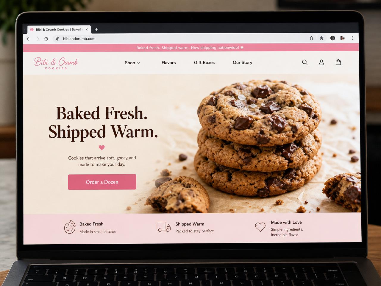 Bibi & Crumb Cookies website sample
