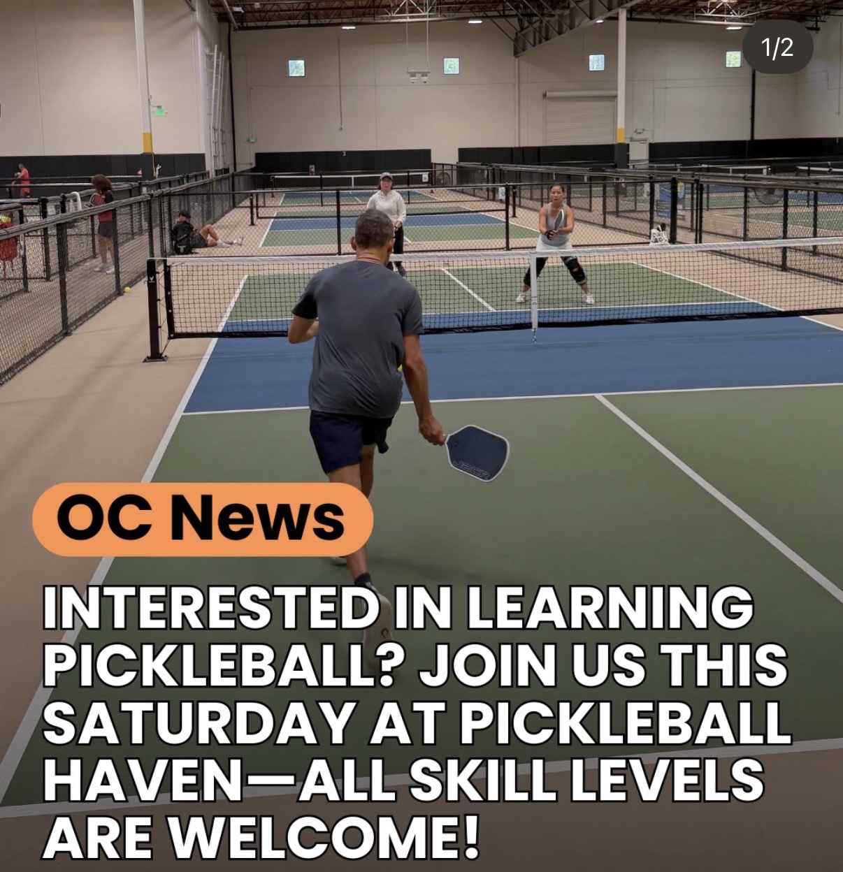 Interested in learning pickleball? Join us this Saturday at Pickleball Haven — all skill levels welcome.